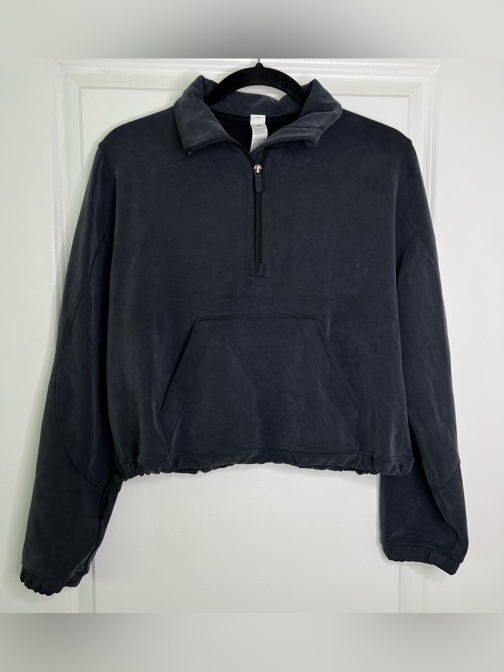 Lululemon Brushed Softstreme Half Zip Black Size 6 Cropped Pullover Weighted